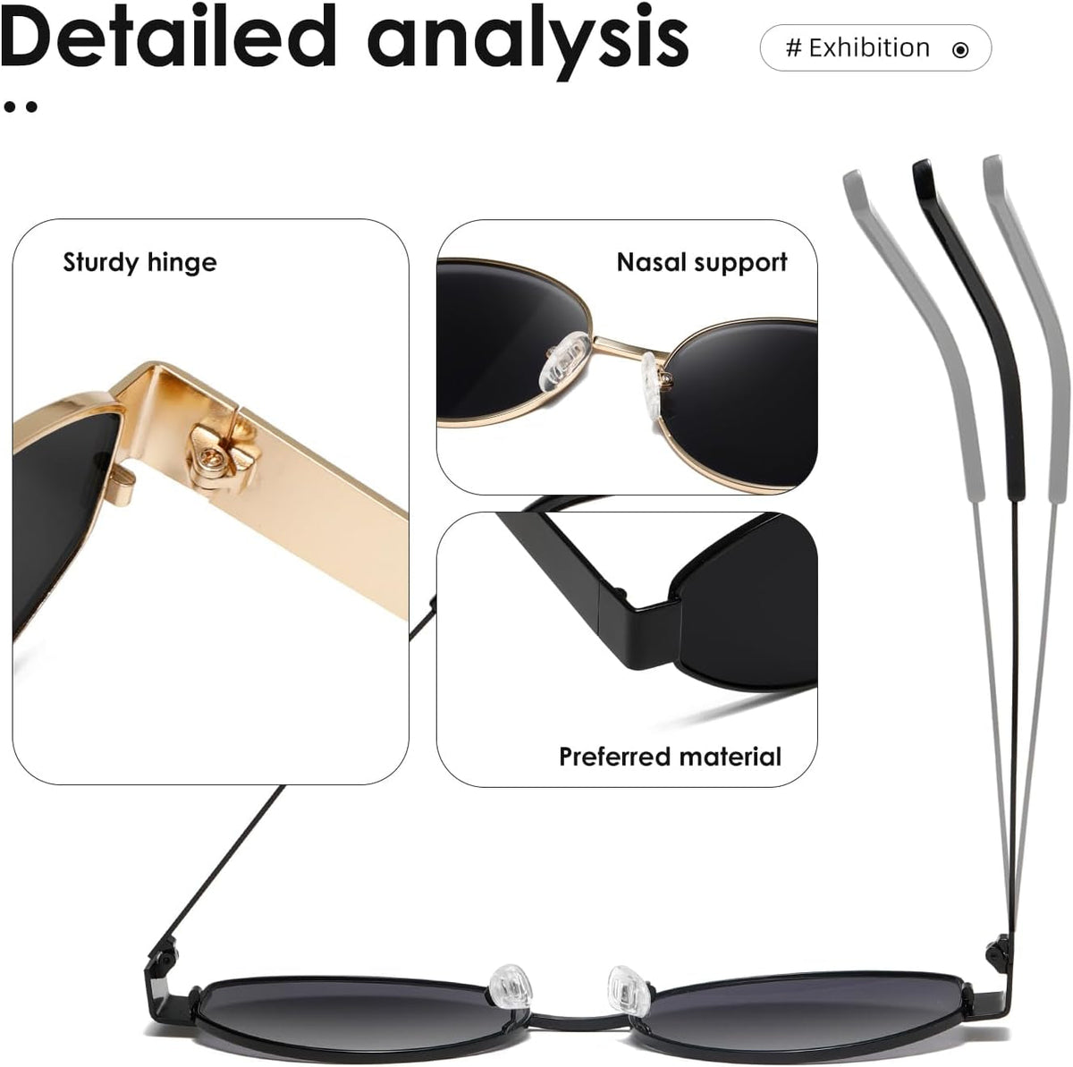 Oval Sunglasses Womens Men Retro Trendy Sun Glasses Classic Metal Shades K1653