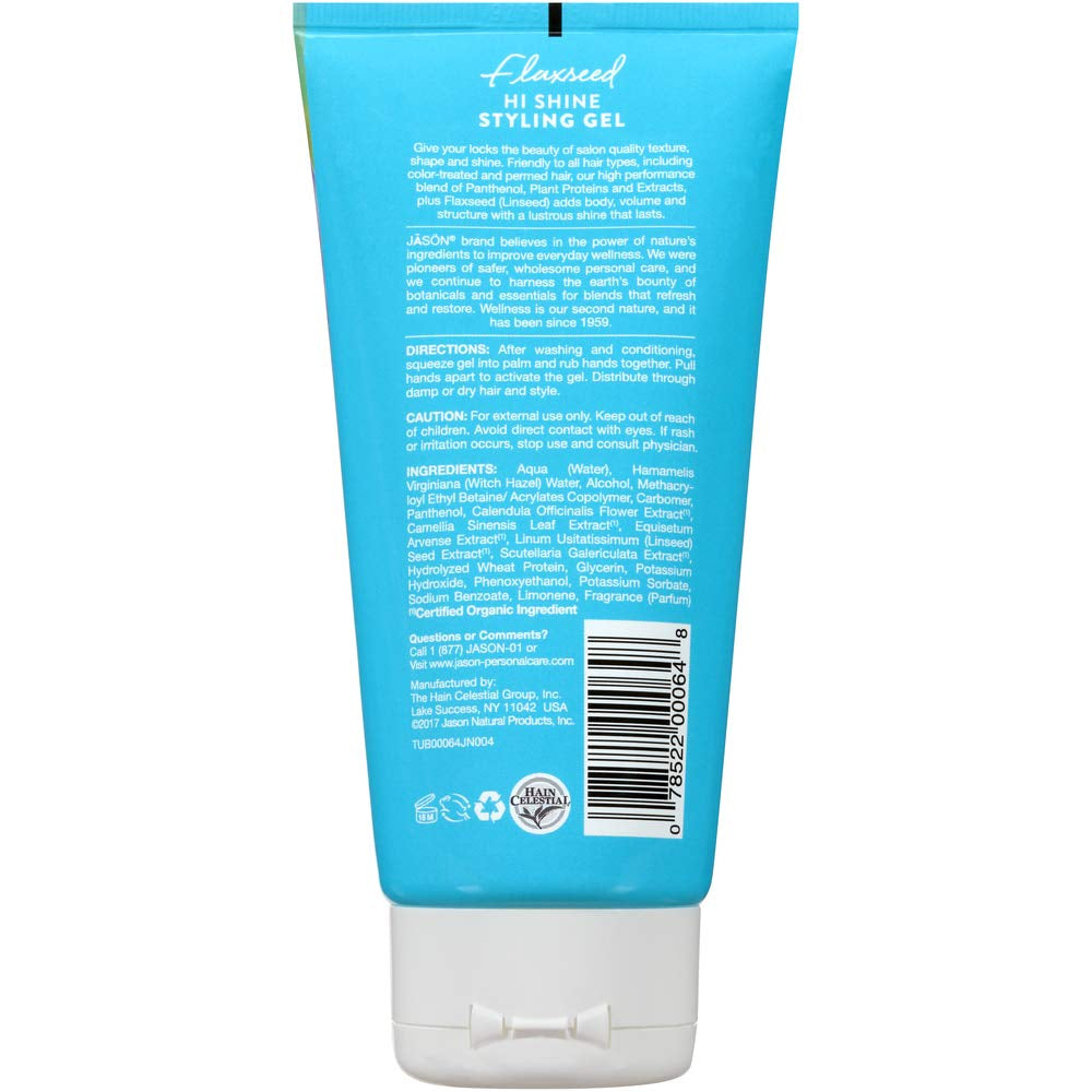 Styling Gel, Flaxseed Hi Shine, 6 Oz