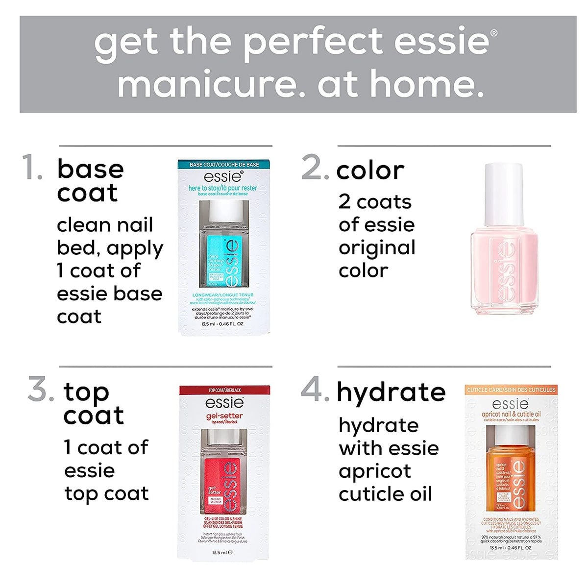 nail care, Protect Your Mani Kit, base coat & high-shine top coat, 8-free vegan, 1 kit