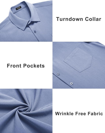 Mens Short Sleeve Shirts Casual Button down Shirts Summer Beach Shirt Wrinkle Free