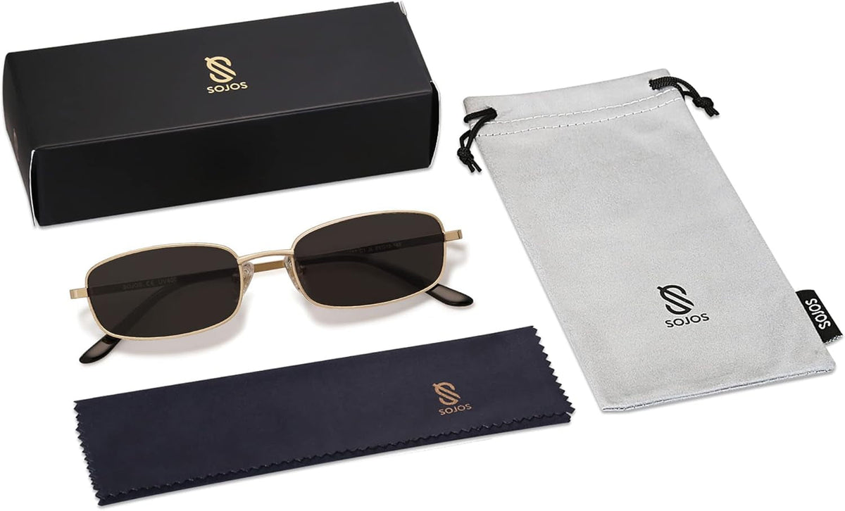 Small Y2K Narrow Rectangle Sunglasses Womens Mens Retro 80S 90S Skinny Sunnies SJ1187