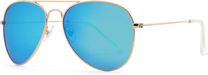 Polarized Aviator Sunglasses for Women Men, UV400 Protection Lens and Lightweight Metal Pilot Frame