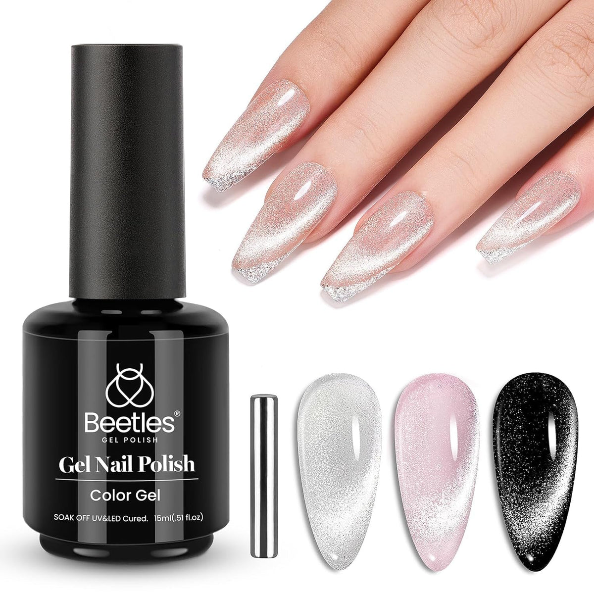 Beetles Gel Nail Polish, 1Pcs 15ml Electric Punk Bright Blue Color Gel Polish Soak Off Uv LED Gel Nail Art DIY Gel Nail Manicure for Girls Women Gifts Spring