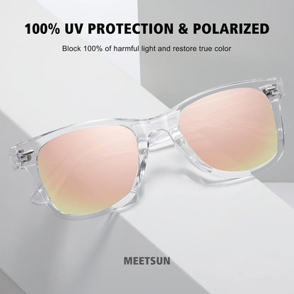 Retro Polarized Sunglasses for Women Men Classic Mirror Lens Driving Trendy Sun Glasses UV Protection (3 Pack)