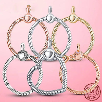 2023 Heart O Pendant 925 Sterling Silver O Pendant fit Original Cable Chain Pendant Necklace DIY Charm Beads Jewelry Anniversary Gift