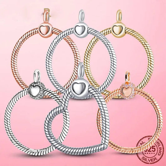 2023 Heart O Pendant 925 Sterling Silver O Pendant fit Original Cable Chain Pendant Necklace DIY Charm Beads Jewelry Anniversary Gift