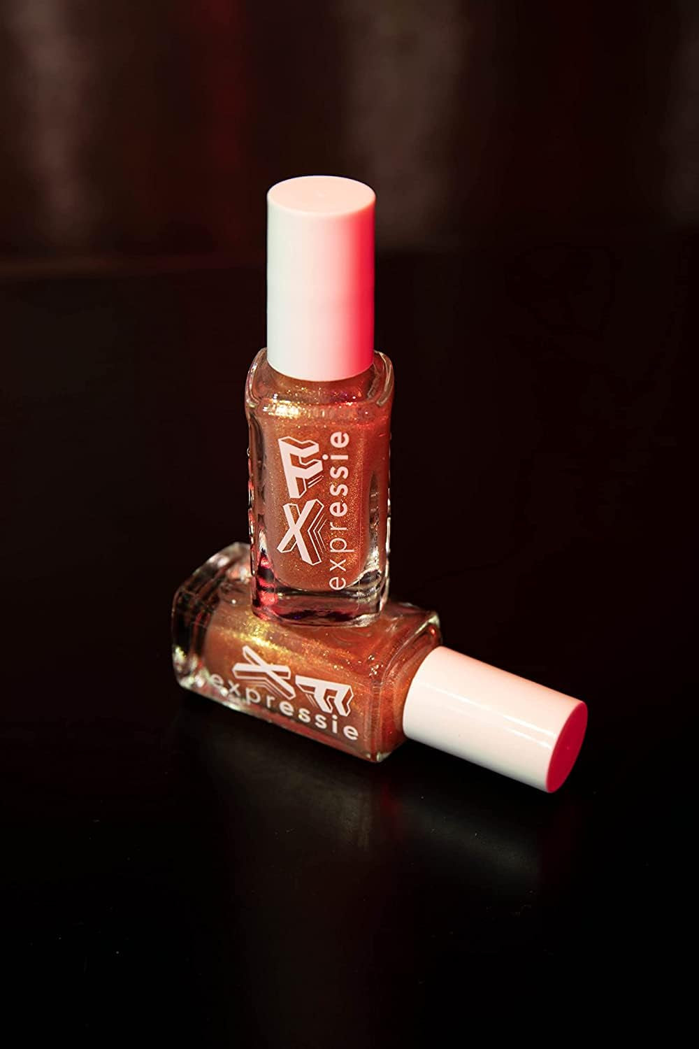 expr™ nail polish, 24k FX Top Coat, Expr FX collection, gold glitter shimmer, 8-free vegan gold glitter, 8-free vegan 0.33 fl oz