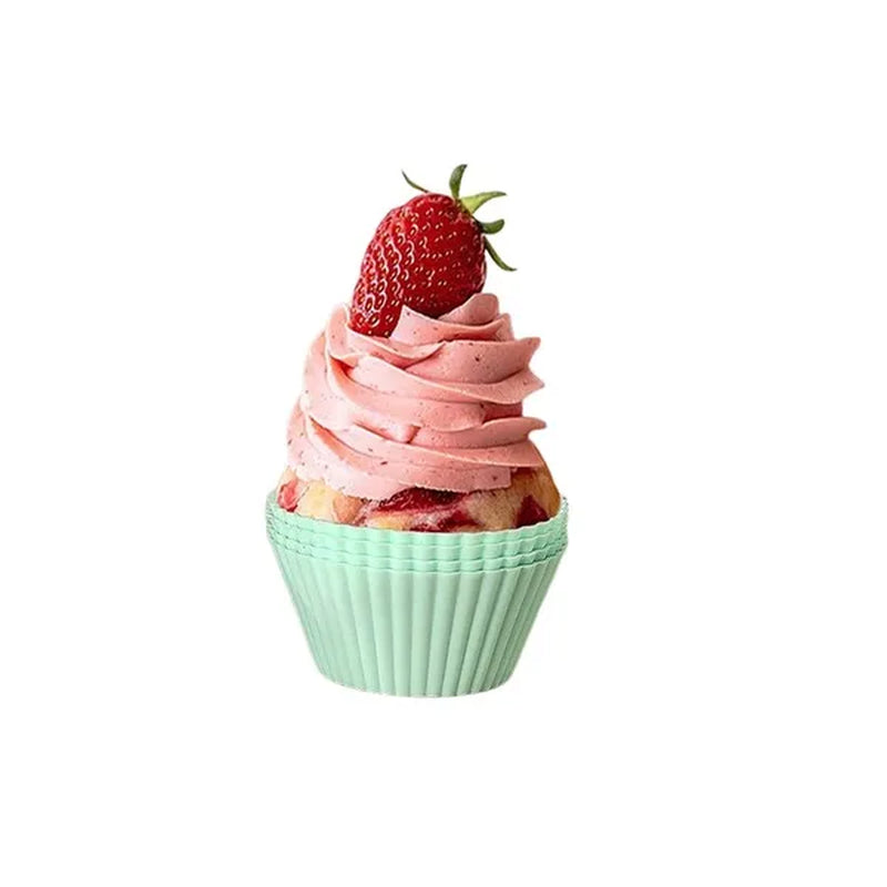 12/24PCS Silicone Cake Mold Round Muffin Cupcake Baking Molds Reusable DIY Cake Decorating Silicon Mould Tools Baking Accessories