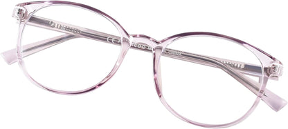 Blue Light Blocking Glasses Women Men TR90 Round Computer Eyeglasses (Purple)