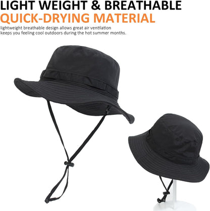 Outdoor Quick-Drying Sun Hat for Men, Summer Man Foldable Sun Protection Wide Brim Sun Hats Bucket Hats Beach Hat UPF 50+