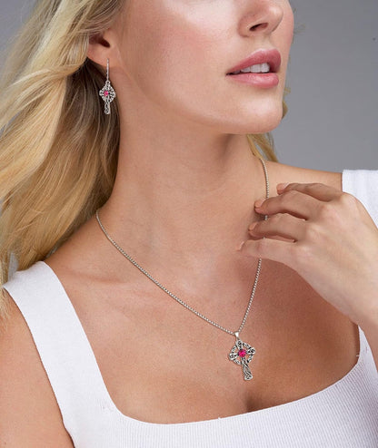 Women'S Cross Pendant Necklace Sterling Silver Celtic Knot Filigree Infinity Cubic Zirconia Crucifix Jewelry