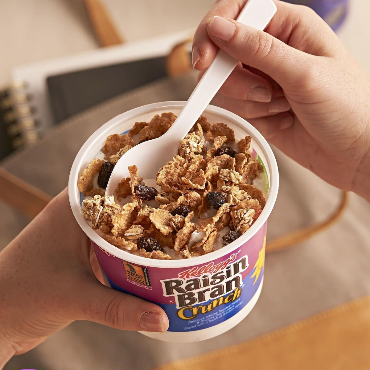 Kellogg'S  Crunch Breakfast Cereal Cups, Fiber Cereal, Made with Real Fruit, Original, 33.6Oz Case (12 Cups)