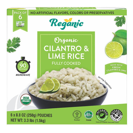 Cilantro & Lime Organic Heat & Eat Microwaveable Rice, 8.8 Ounce (Pack of 6) Heat and Eat | Flavor Rice | USDA Certified Organic, Gmo-Free | Fresh Ingrediants | Side Dish