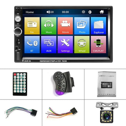 7" Bluetooth HD Touch Screen Car Stereo Radio 2DIN Car MP5 Player FM/USB/AUX/SD Function with Steering Wheel Control +Cam(Optional)
