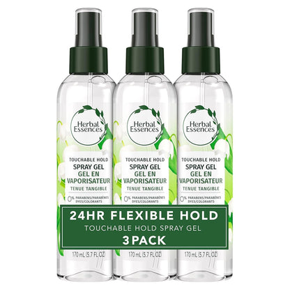 Hair Spray Gel for Curly Hair, Styling Gel for Women, Touchable Hold, 5.7 Fl Oz (Pack of 3)