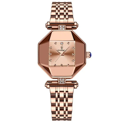 POEDAGAR Rose Gold Fashion Women Watch Stainless Stain Waterproof Ladies Quartz Watches Luxury Female Wristwatch