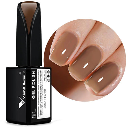 VENALISA 15ml Gel Nail Polish, Pure White Color Soak Off UV LED Nail Gel Polish Nail Art Starter Manicure Salon DIY at Home, 0.53 OZ