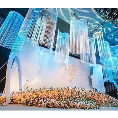 Fashion 200cm*100cm String Sparkle Curtains Fly Screen Fringe Tassel Curtain Room Divider Door Window Decor