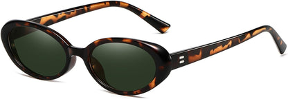 Retro Oval Sunglasses for Women Men Fashion Small Oval Sunglasses 90s Vintage Shades