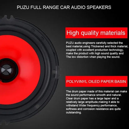 2Pcs 6.5 Inch 90W Full Range Frequency Car Audio Speaker Heavy Mid-Bass Ultra-Thin Modified Speakers