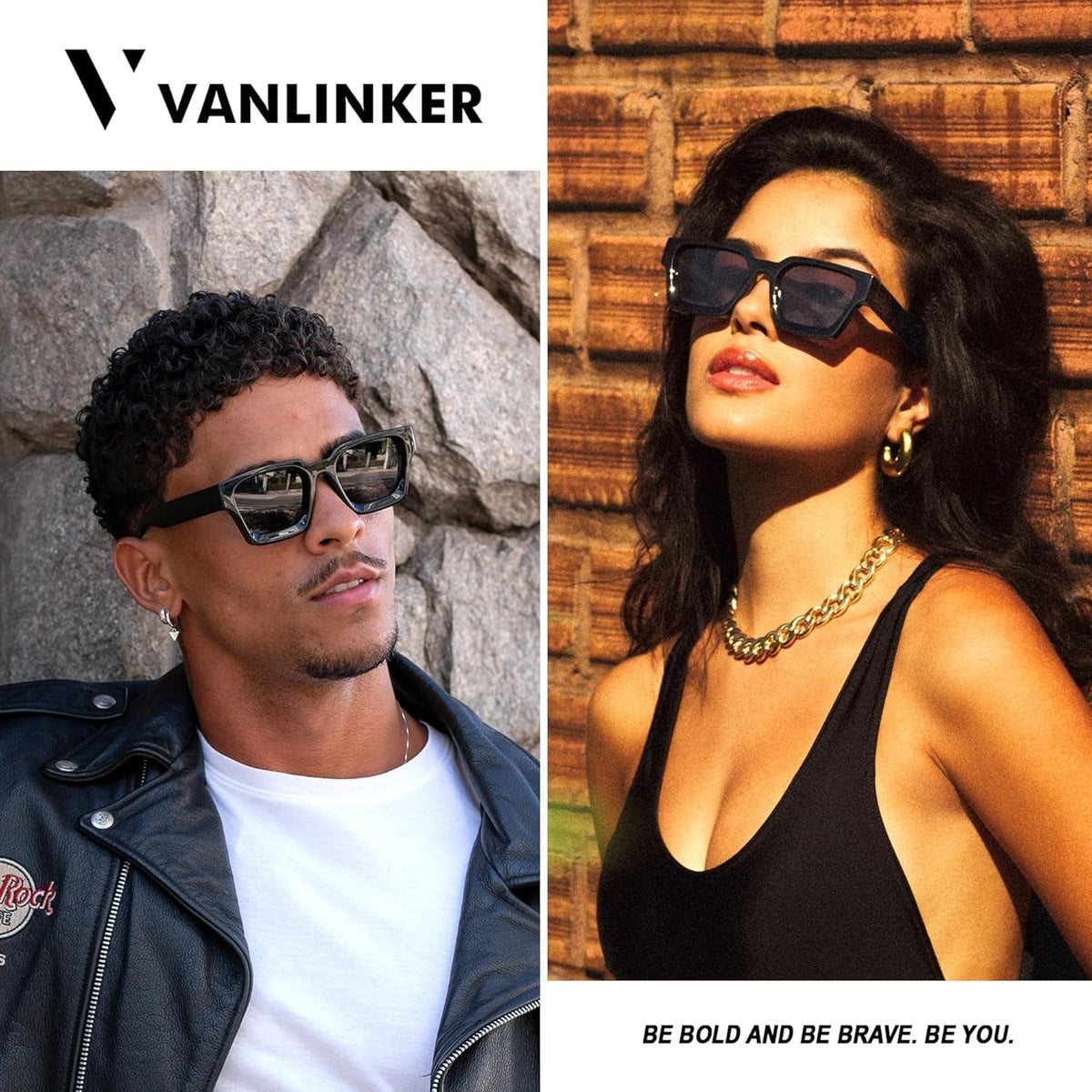 Thick Square Sunglasses for Men Women Retro Chunky Rectangle Shades UV400 Protection VL9731