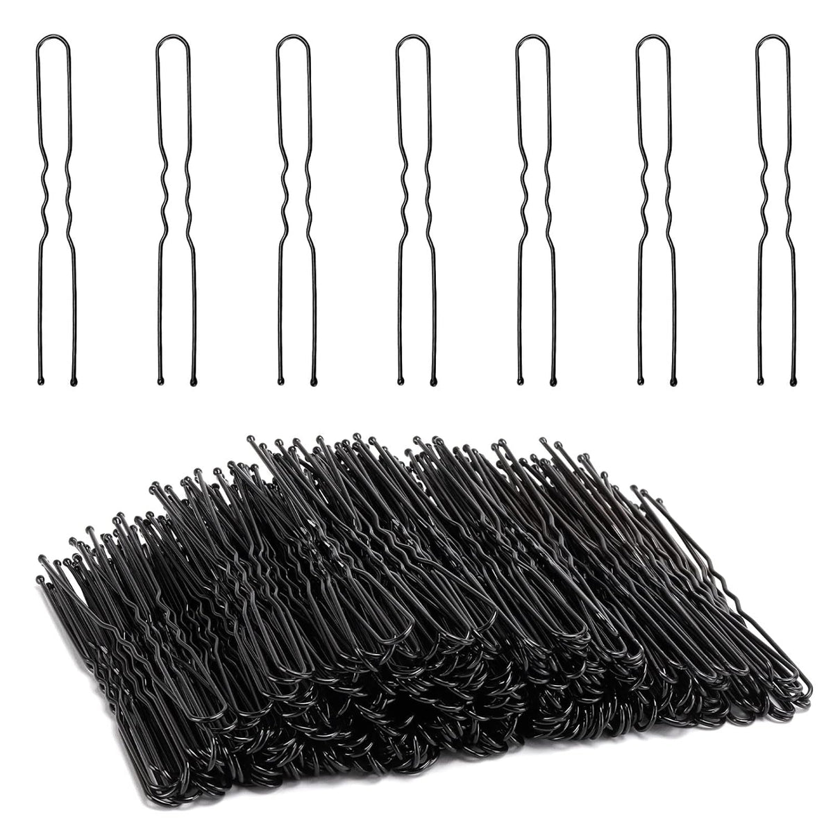 300 Hair Bun Bobby Pins U Shaped Pin Hair Grips to Clip Ballet Hair Net for Women 7 CM/2.8 Inch Black