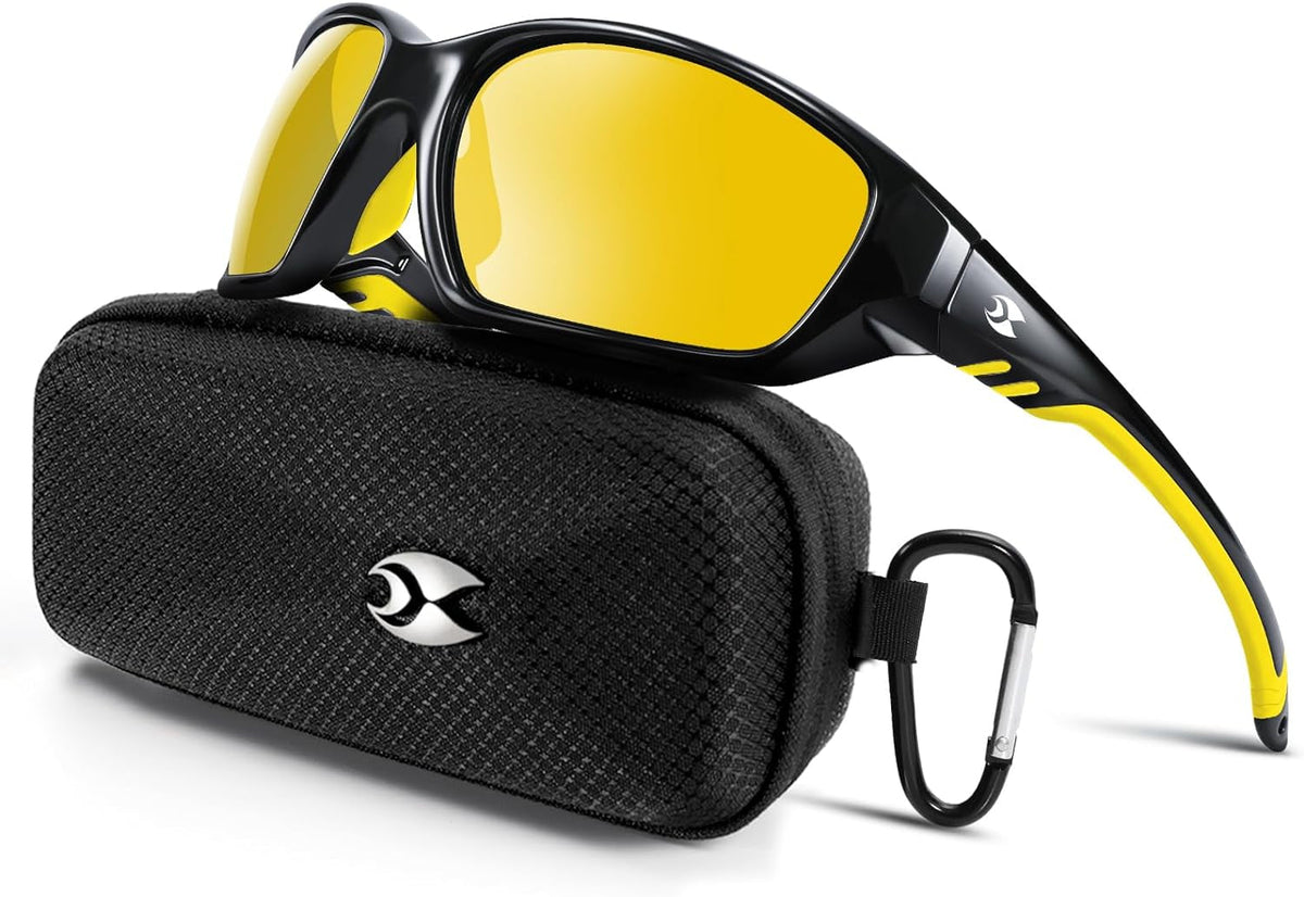 Sports Polarized Sunglasses for Men: Womens UV400 Protection Sun Glasses Wrap Around Goggles for Fishing Driving TR90