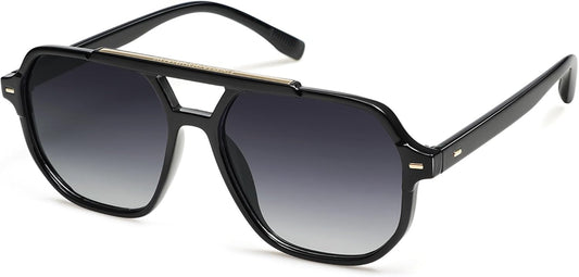 Retro Trendy Aviator Polarized Sunglasses Men Women Vintage 70S Square Stylish Frame Sun Glasses SJ2283