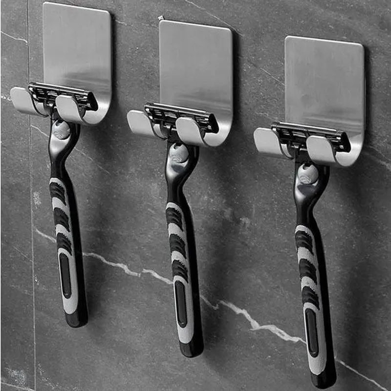304 Stainless Steel Razor Holder Men Shaving Shaver Razor Stand Shelf Shaving Razor Storage Rack Bathroom Hook Organizer