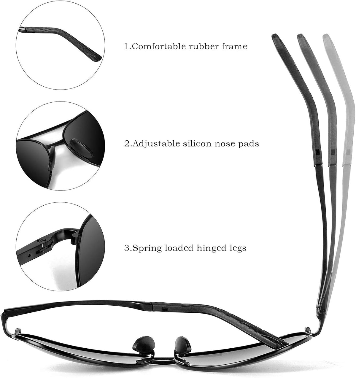 Aviator Sunglasses for Men Polarized Women UV Protection Lightweight Driving Fishing Sports Unisex Glasses MX208