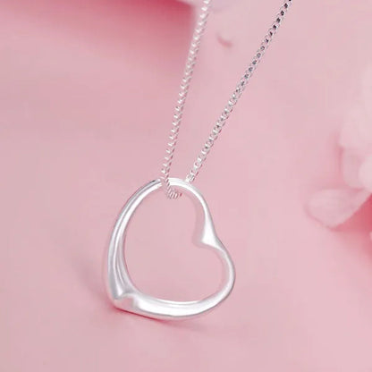Fashion Jewelry Exquisite Women's 925 Sterling Silver Charm Heart Bracelets Necklaces for Wedding Party Christmas Gift Jewelry Set