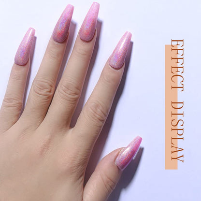 Holographic Gel Nail Polish Glitter: Led UV Gel Polish Sparkle Color Soak off Nail Art Gel DIY Design Manicure 1 PCS 8ML Rose Purple