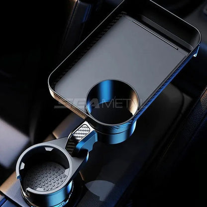 Multifunctional Car Cup Holder with Detachable Tray 360° Rotating Adjustable Car Food Eating Tray Table 3in1 Car Seat Cup Holder Water Bottle Drink Coffee Cleanse Storage