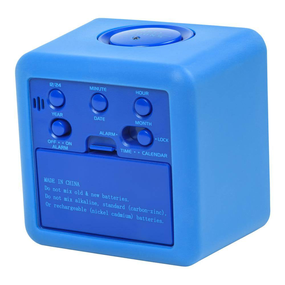 Blue Soft Cube LCD Alarm Clock with Smart Light