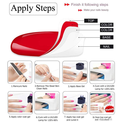 Gel Nail Polish Set - Yellow Peach 6 Colors Nail Art Gift Box Soak Off UV LED Gel Polish Starter Kit 0.27 OZ