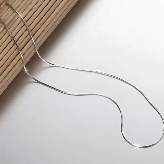 Stacked Jewelry 1mm Snake Chain Gold Plated 925 Sterling Silver Necklace for Women