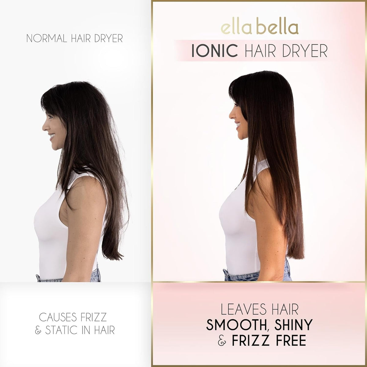 ® Professional Ionic Hair Dryer with Diffuser • Negative Ion Blow Dryer • Suitable All Hair Types • Intelligent Heat Control & Rapid Drying Speeds • Lightweight Design • Low Noise Technology