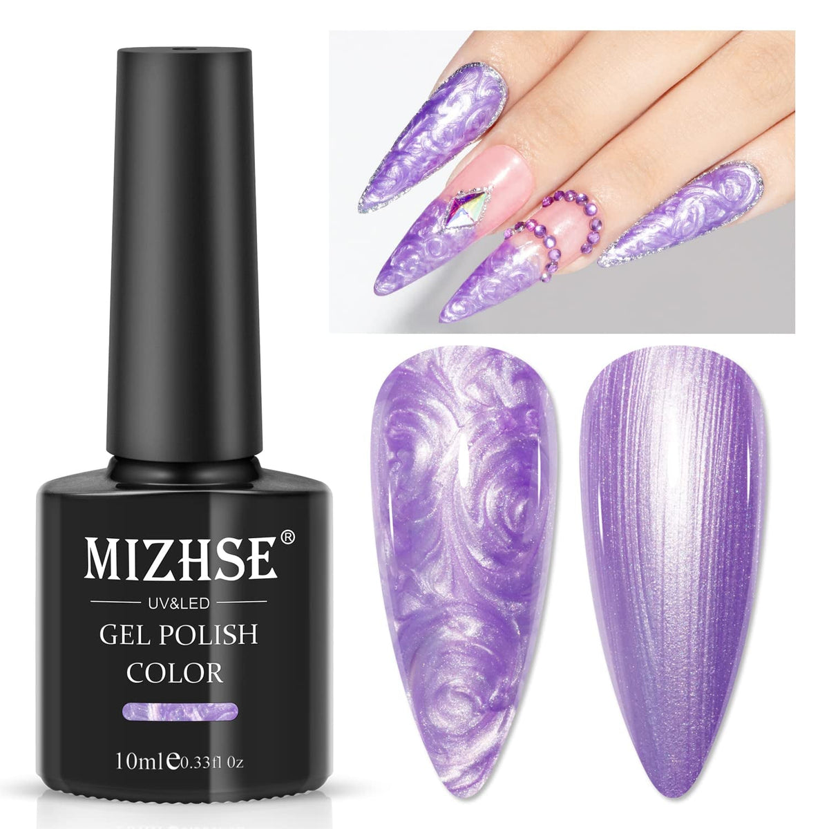 Pearl White Gel Nail Polish Mermaid Shimmer Glitter Drawing Gel Polish Shell Thread UV LED Nail Gel Polish For Home DIY Nail Salon