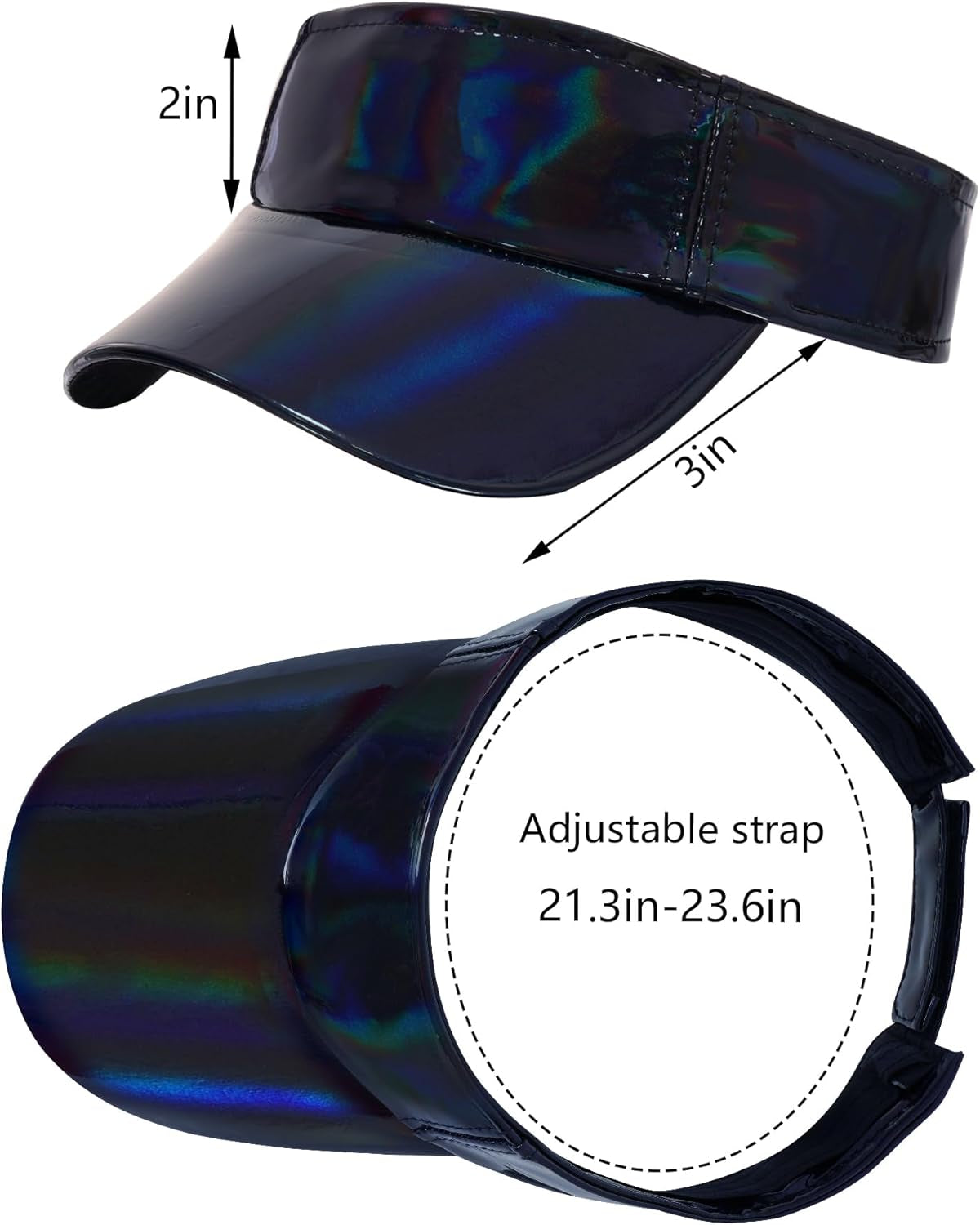 1 Piece of Sport Wear Athletic Visor Sun Sports Visor Hat Laser Visor Adjustable Cap for Women and Men (One Size)