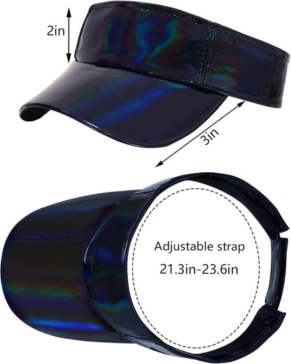 1 Piece of Sport Wear Athletic Visor Sun Sports Visor Hat Laser Visor Adjustable Cap for Women and Men (One Size)