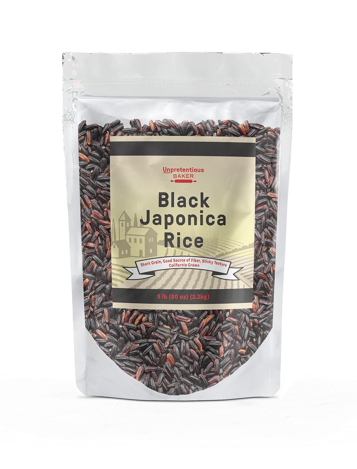Black Japonica Rice, (5 Lb), Good Source of Dietary Fiber, Nutty Flavor