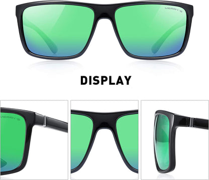 Rectangular Polarized Sports Sunglasses for Men Women Cycling Driving Fishing UV400 Protection S8225