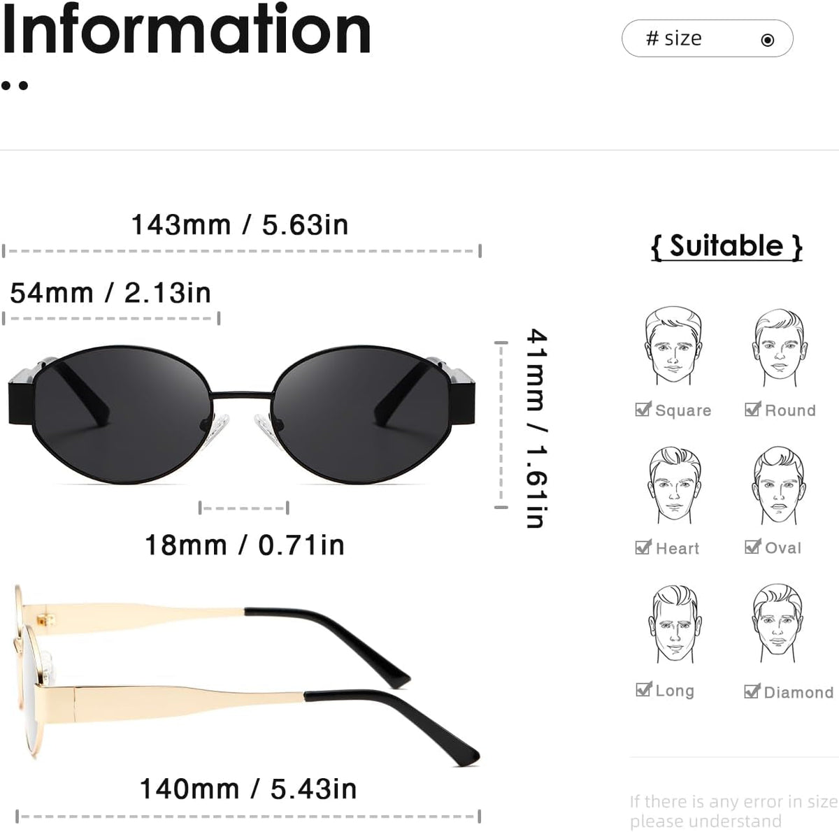 Oval Sunglasses Womens Men Retro Trendy Sun Glasses Classic Metal Shades K1653
