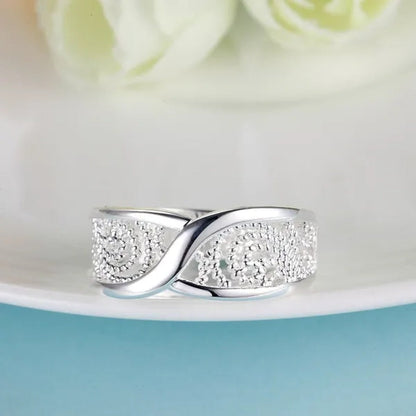 Gorgeous Rounded Hollow Shiny Ring Wholesale Price Fashion 925 Jewelry 925 Sterling Silver Rings for women Engagemetn/Wedding Party Jewelry Gift