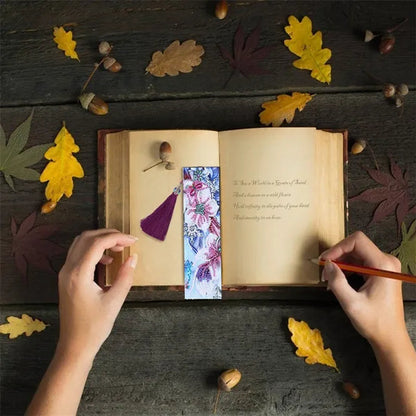 20 Types New Diy Leather Book Marks Special Shaped Diamond Painting Tassel Bookmarks Crafts 5D Exquisite Diamond Bookmark Learning Gifts