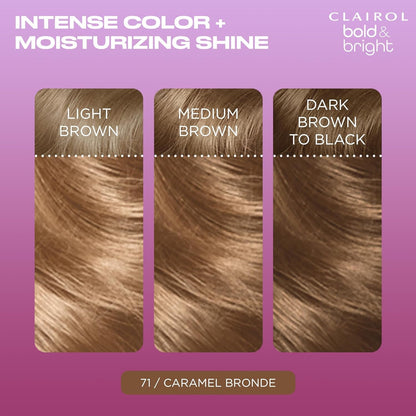 Bold & Bright Permanent Hair Dye, 71 Caramel Bronde Hair Color, Pack of 1