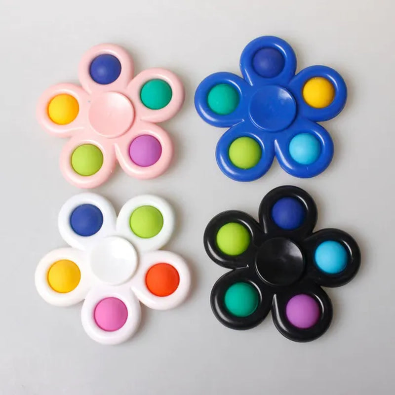 10Pcs / 5 / 2 / 1Pcs 2 In 1 Pop & Decompression Fidget Spinner , Gyro Spinner Spinning Top, Playability, Rotatable, Pressable, Decompress ADHD, Children's Toys, Decompression Toy,Fidget Toys Boutique Gifts