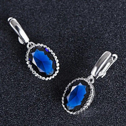 Luxury Earrings Attractive Silver Huge Purple Amethyst  Engagement Wedding Earrings