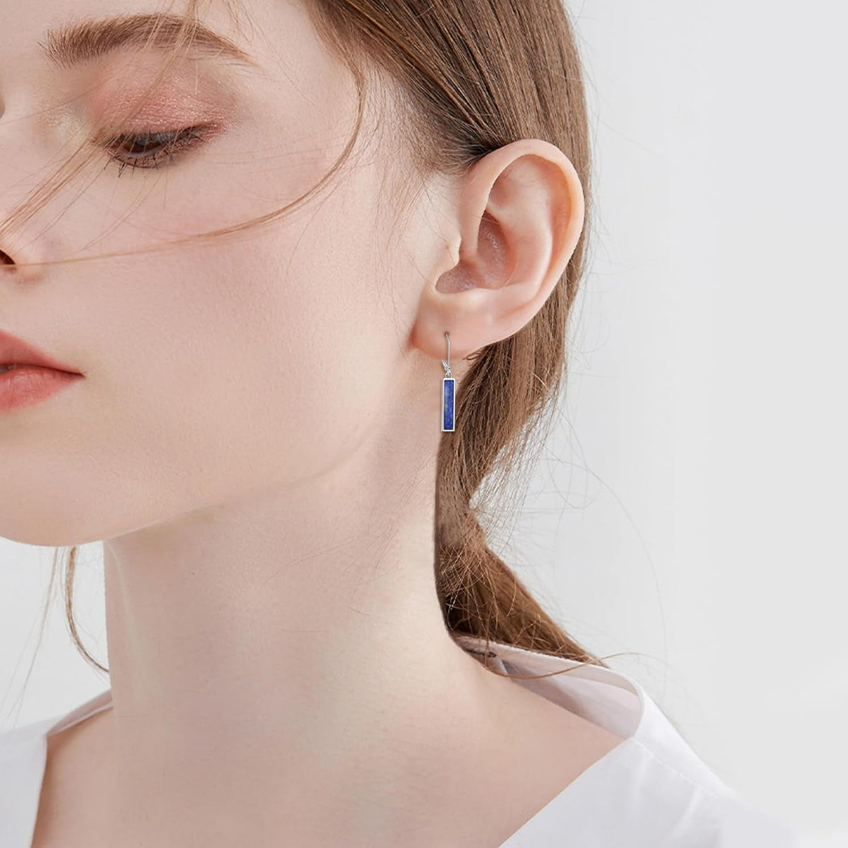 Abalone Shell Bar Earrings for Women Sterling Silver Leverback Earrings Abalone Jewelry Gift
