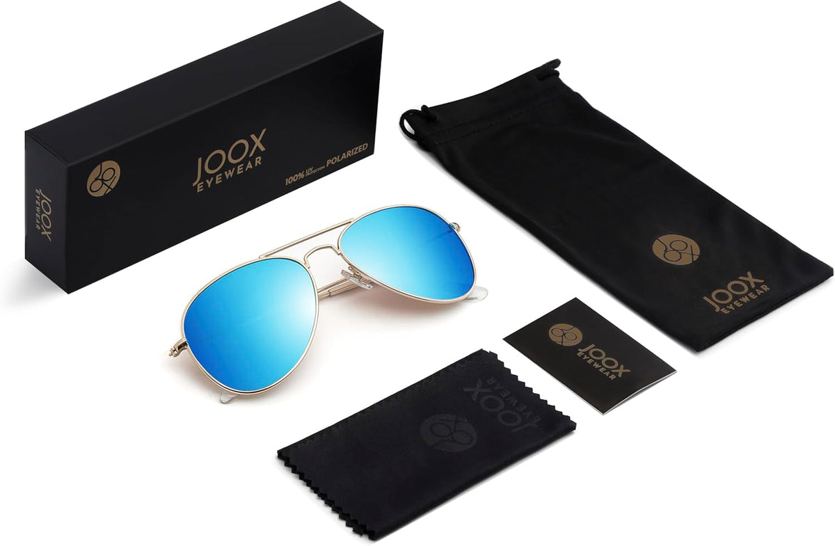 Polarized Aviator Sunglasses for Women Men, UV400 Protection Lens and Lightweight Metal Pilot Frame